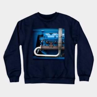 Blue Tractor Motor, vintage engine portraits for man caves Crewneck Sweatshirt